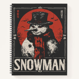 Haunted Snowman met rode sjaal | Donkere winter Notitieboek
