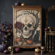 Haunted Souls Gotische Macabre Schedel Rode Roos D