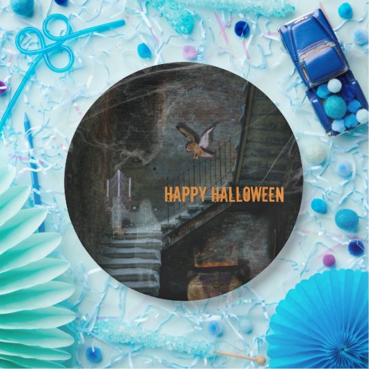 Haunted Staircase Halloween Papieren Bordje (Feest)