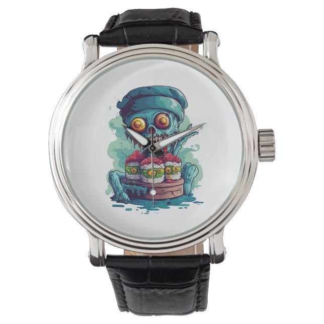 Haunted Sushi Chef Horloge (Voorkant)