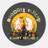 Haunted Threads Spookachtige Elegance T-shirt Ronde Sticker (Voorkant)