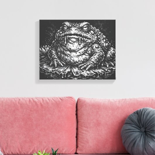 Haunted Toad Sigil door BurnsInHell Canvas Afdruk (Insitu (Woonkamer))