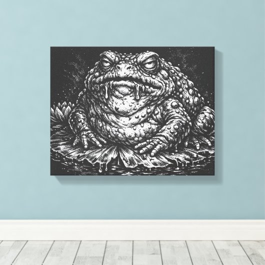 Haunted Toad Sigil door BurnsInHell Canvas Afdruk (Insitu (Houten vloer))