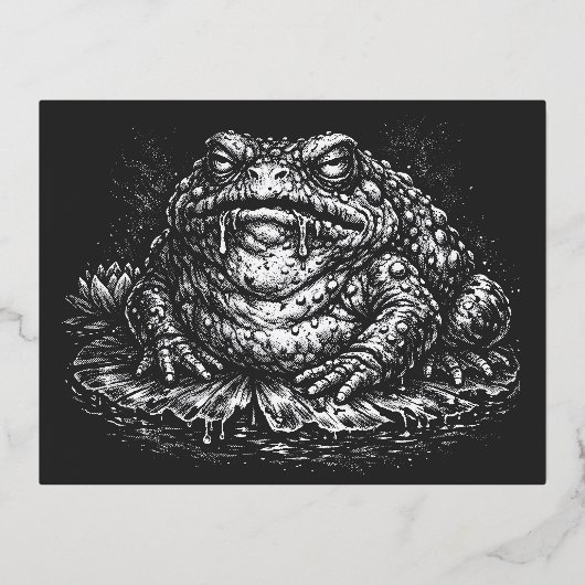 Haunted Toad Sigil door BurnsInHell Folie Feestdagen Briefkaart (Voorkant)
