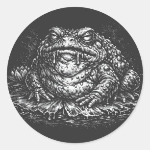 Haunted Toad Sigil door BurnsInHell Ronde Sticker
