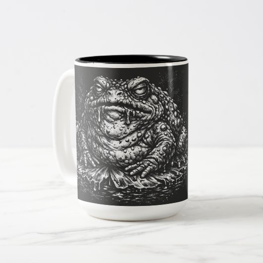Haunted Toad Sigil door BurnsInHell Tweekleurige Koffiemok (Voorkant links)