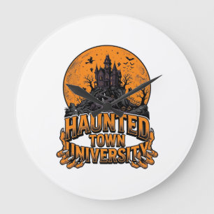 Haunted Town University Vintage Halloween T-shirt Grote Klok