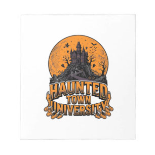 Haunted Town University Vintage Halloween T-shirt Notitieblok