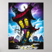 Haunted Twisted House - Gotische fantasiekunst Poster (Voorkant)
