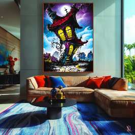 Haunted Twisted House - Gotische fantasiekunst Poster