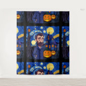 Haunted Van Gogh Scene – Gothic Starry Halloween N Wandkleed (Voorkant)