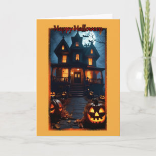 Haunted Victoriaans House Halloween Kaart