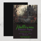 Haunted Victoriaans Huis Halloween Dinner Party Kaart (Voorkant / Achterkant)