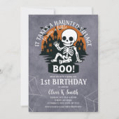 Haunted Village Halloween 1e verjaardag Kaart (Voorkant)