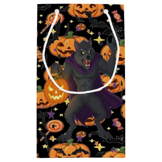 Haunted Wolf Pack Halloween Night Klein Cadeauzakje (Achterkant)