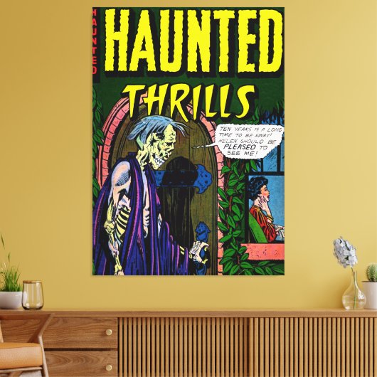 Haunted Zombie Husband Horror Comics Canvas Afdruk (Insitu (Woonkamer))