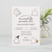 Hauntifully Spooktacular Halloween Party Uitnodigi Kaart (Staand voorkant)