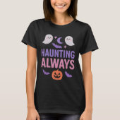 Haunting Always | Cute Ghosts, Pumpkin & Bats T-shirt (Voorkant)