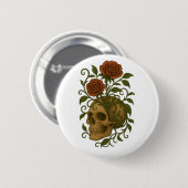 Haunting Beauty Skull and Roses Halloween Art Ronde Button 5,7 Cm (Voorkant /achterkant)