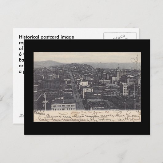 Haunting Birdseye Uitzicht ~ San Francisco voor EQ Briefkaart (Voorkant / Achterkant)