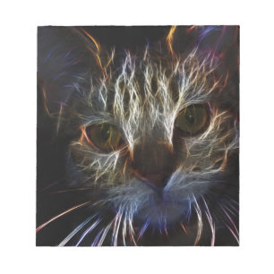 Haunting cat face art, gemaakt van licht - gothisc notitieblok