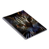 Haunting cat face art, gemaakt van licht - gothisc notitieboek (Rechterzijde)