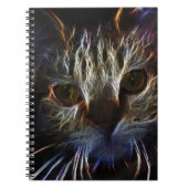 Haunting cat face art, gemaakt van licht - gothisc notitieboek (Voorkant)
