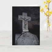 “Haunting Crucifix” condoleancekaart Kaart (Gele Bloem)
