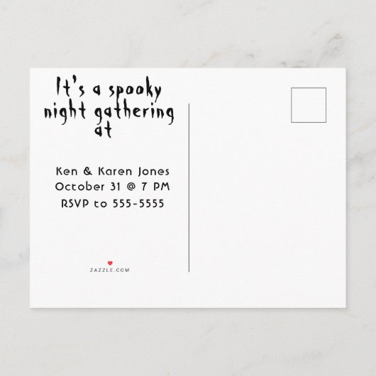 Haunting Dark Night Uitnodiging Briefkaart (Achterkant)