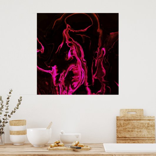 Haunting Dark Red Smoke of Distant Love on Wall Poster (Keuken)