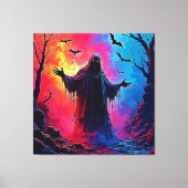 Haunting Demon Verhuld In Shadows Design Canvas Afdruk (Voorkant)
