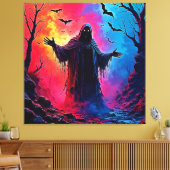 Haunting Demon Verhuld In Shadows Design Canvas Afdruk (Insitu (Woonkamer))