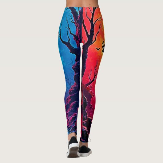 Haunting Demon Verhuld In Shadows Design Leggings (Achterkant)