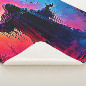 Haunting Demon Verhuld In Shadows Design Sherpa Deken (3/4)