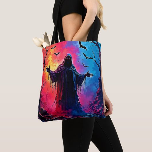 Haunting Demon Verhuld In Shadows Design Tote Bag (Dichtbij)