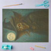 Haunting Evil Witch onder Volle Maan Donkere Hallo Tissuepapier (Craft)
