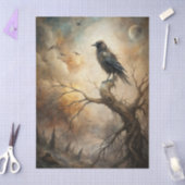 Haunting Fantasy Gothic Raven & Moon Tissuepapier (Craft)