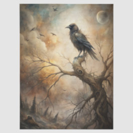 Haunting Fantasy Gothic Raven & Moon Tissuepapier