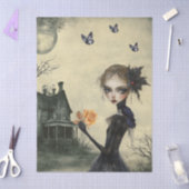 Haunting Fantasy Gothic Raven & Victorian Girl Tissuepapier (Craft)