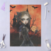 Haunting Fantasy Gothic Raven & Victorian Girl  Tissuepapier (Craft)