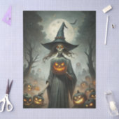 Haunting Fantasy Gothic Witch, Pumpkins & Moon Tissuepapier (Craft)