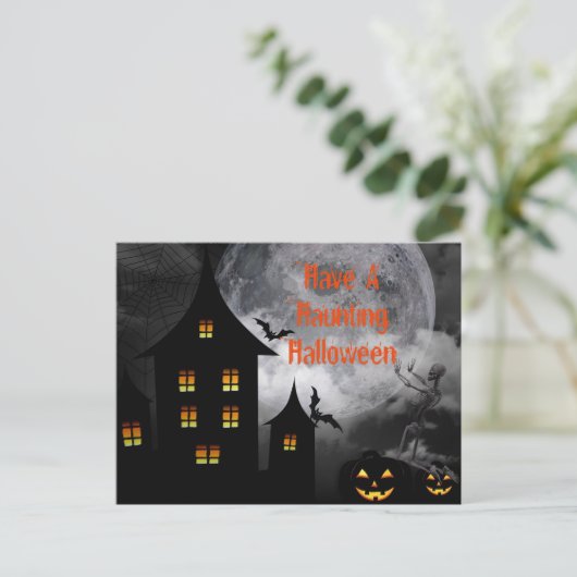Haunting Halloween Briefkaart (Staand voorkant)
