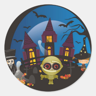 Haunting Halloween Night Ronde Sticker