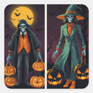 Haunting Halloween Vierkante Sticker