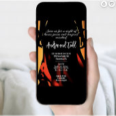 Haunting heks en kat silhouet Halloween Party Kaart