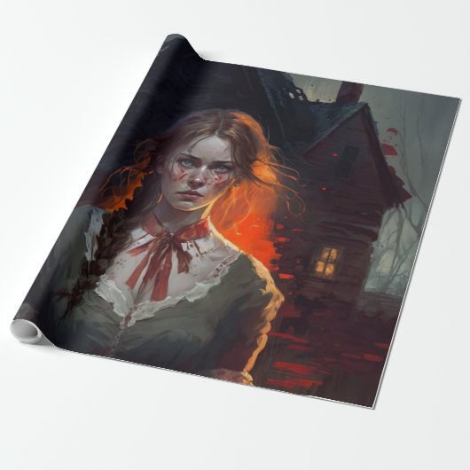 Haunting house cadeaupapier (Uitgerold)