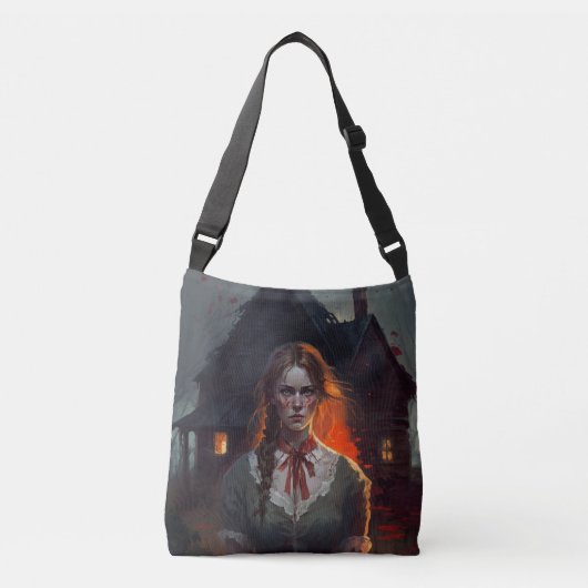 Haunting house crossbody tas (Voorkant)