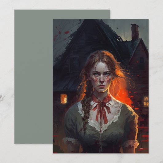 Haunting house feestdagenkaart (Voorkant / Achterkant)