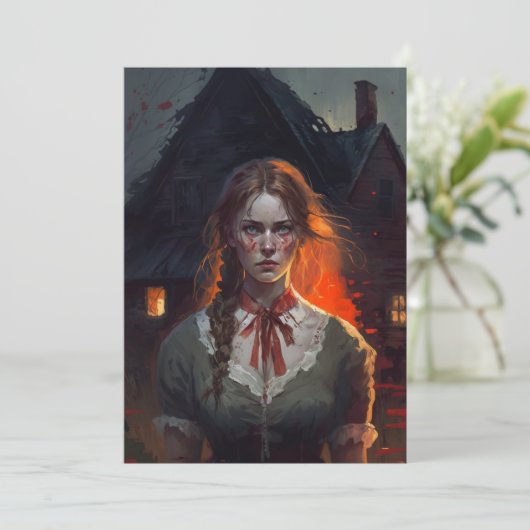 Haunting house feestdagenkaart (Staand voorkant)