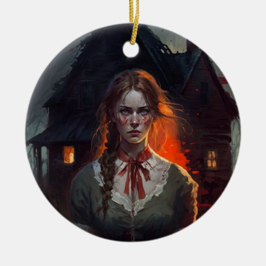 Haunting house keramisch ornament (Voorkant)